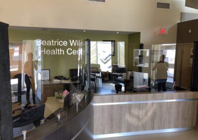 Medical office custom bio-barrier installation, to protect employees and clients